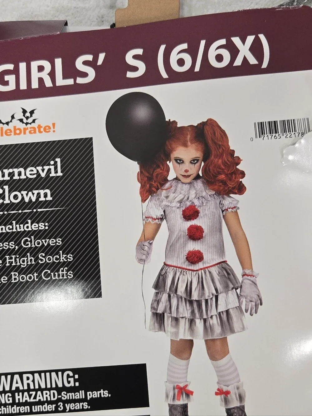 NWT Carnevil Clown Halloween costume - S (6/6X)